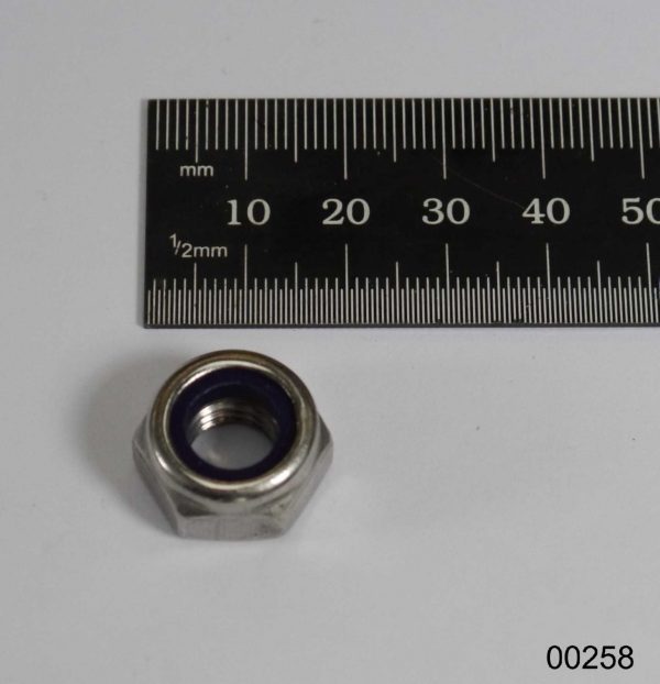 Hex nut low form M10 self locking stainless