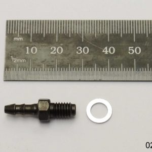 Connection hose barb for brake system