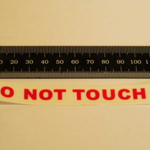 "Do not touch" self adhesive sticker