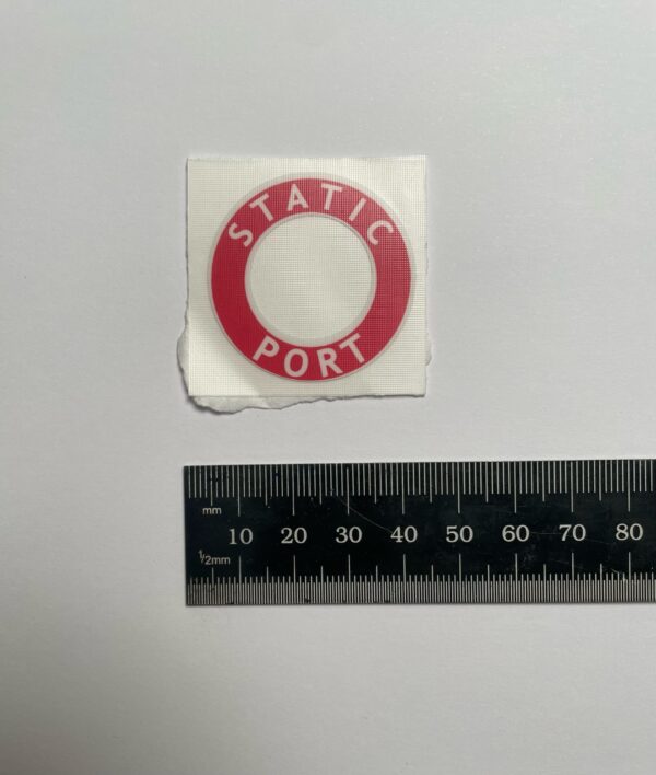 Information sticker STATIC PORT 38x22mm
