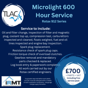 Microlight 600 Hour Service, Rotax 912, 100bhp (Shark excluded due to aircraft complexity)