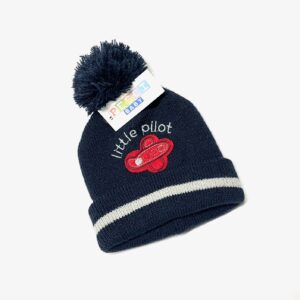 "Little Pilot" Bobble Hat - Navy
