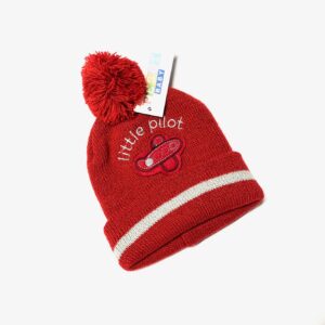 "Little Pilot" Bobble Hat - Red